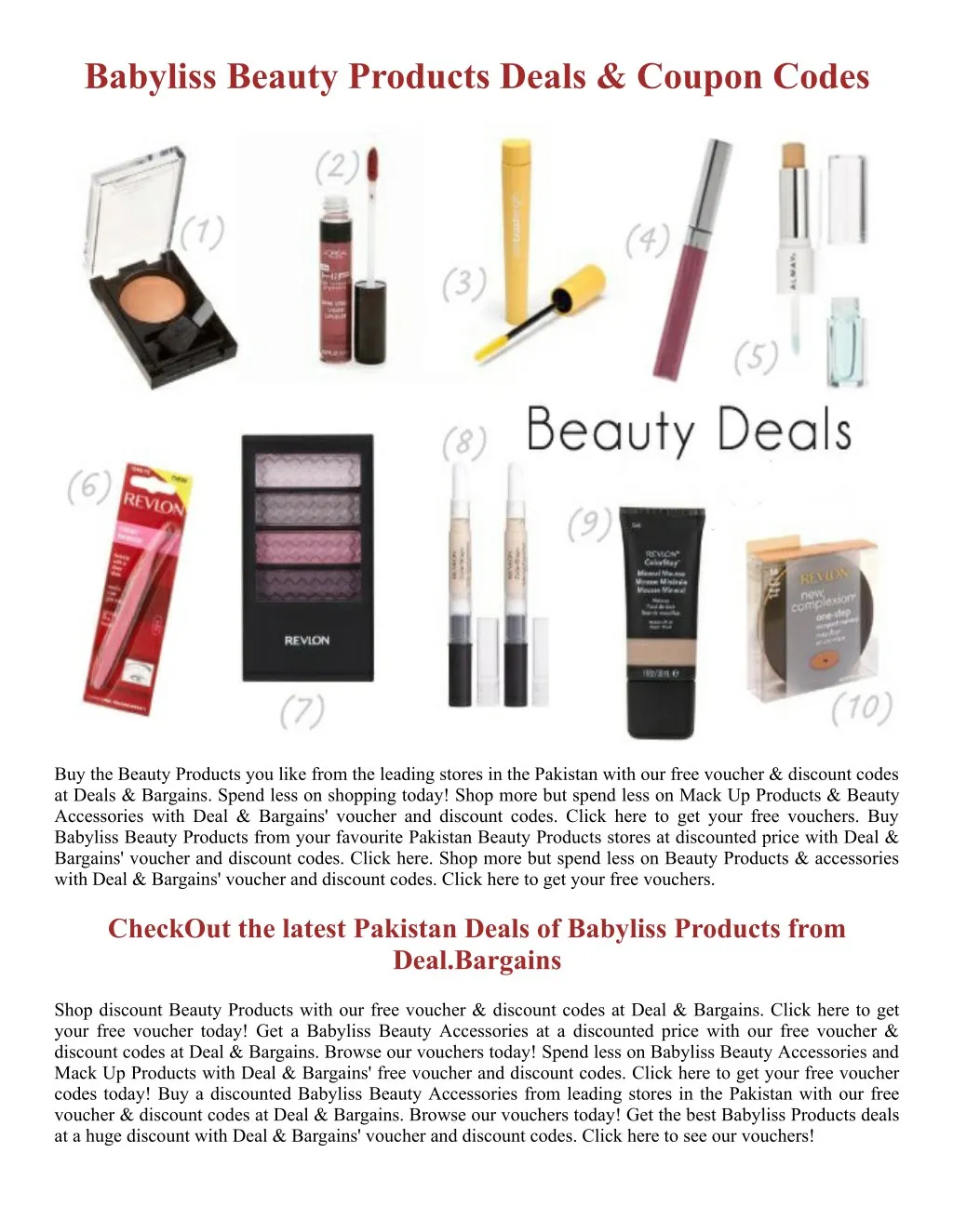 babyliss beauty products deals coupon codes