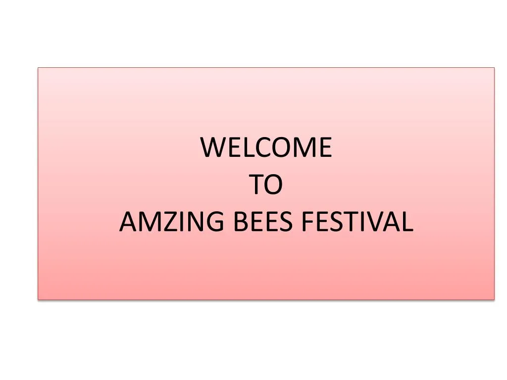 welcome to amzing bees festival