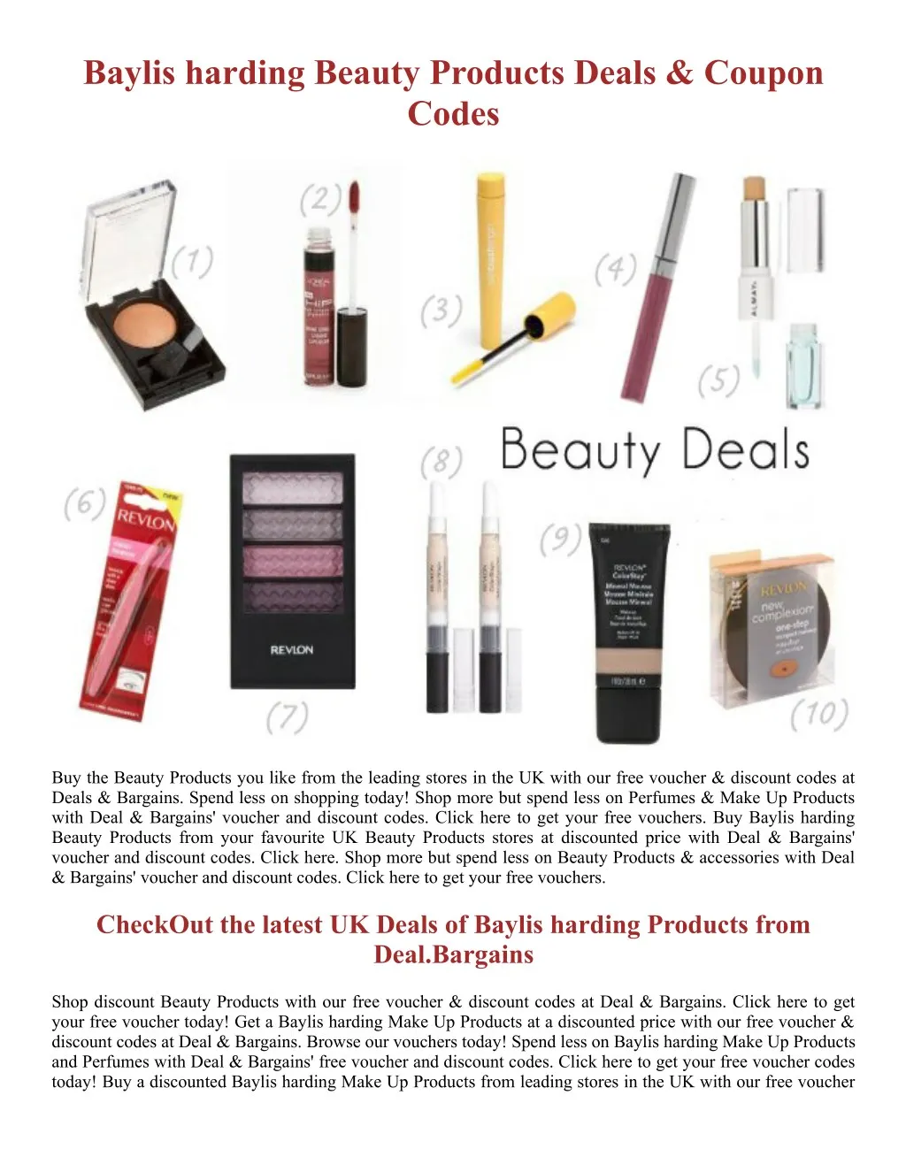 baylis harding beauty products deals coupon codes