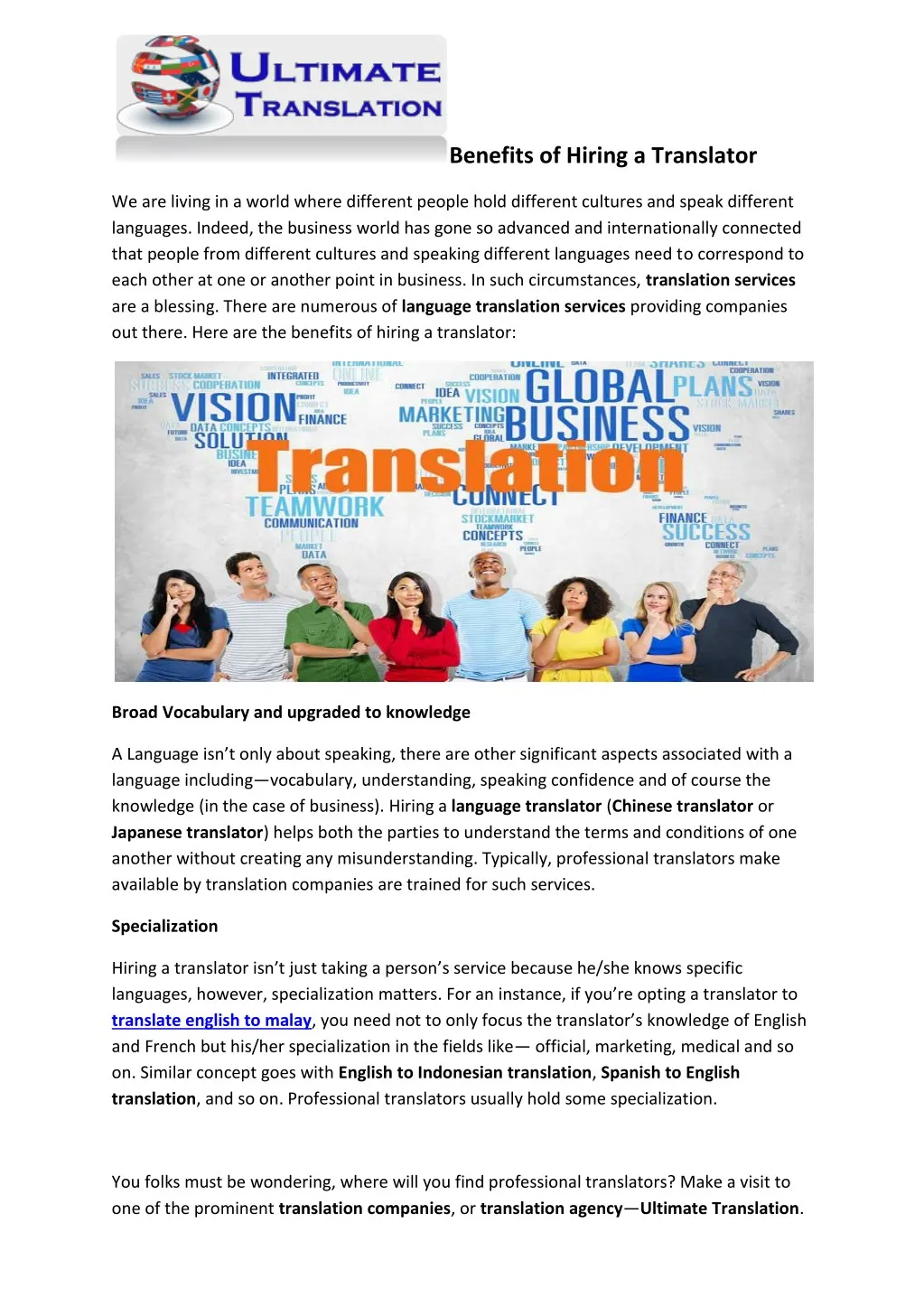 benefits of hiring a translator
