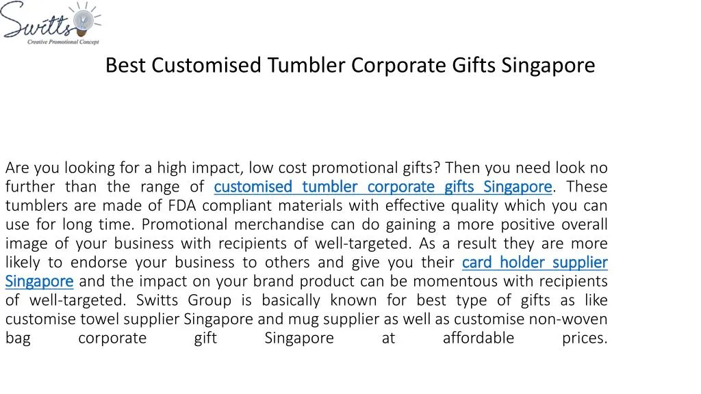 best customised tumbler corporate gifts singapore
