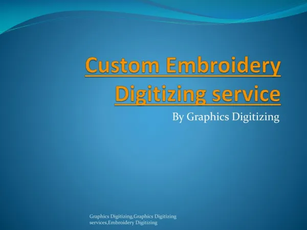 Custom Embroidery Digitizing services