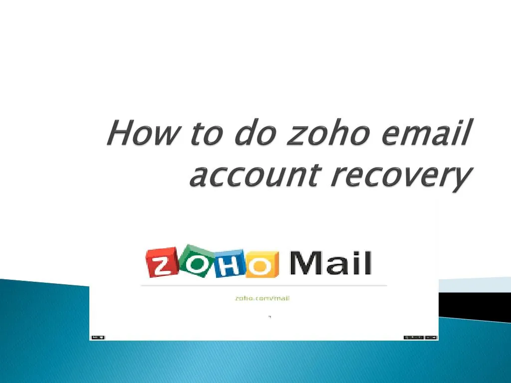 how to do zoho email account recovery