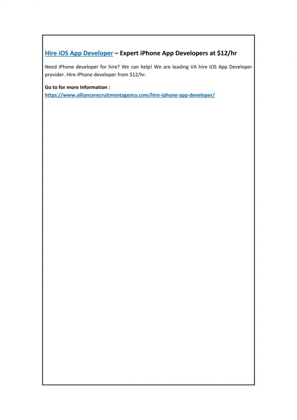 hire ios app developer expert iphone