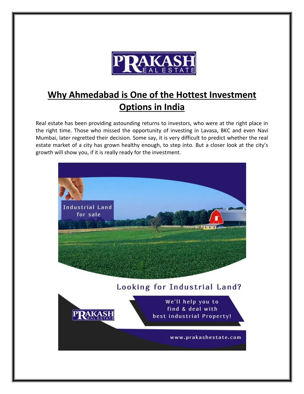 why ahmedabad is one of the hottest investment