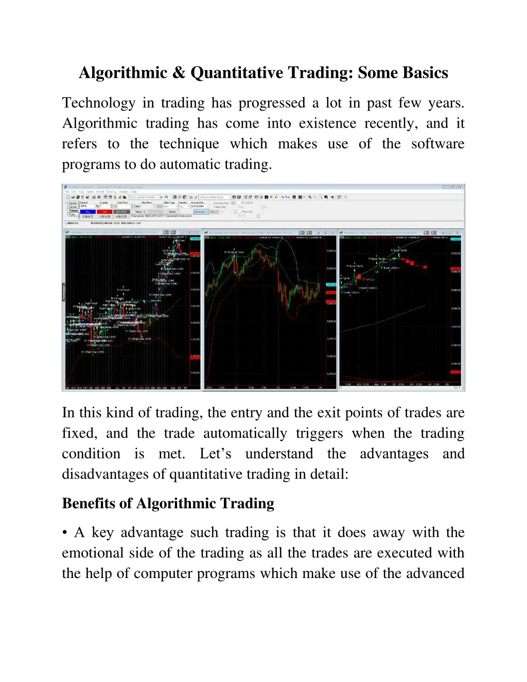algorithmic quantitative trading some basics