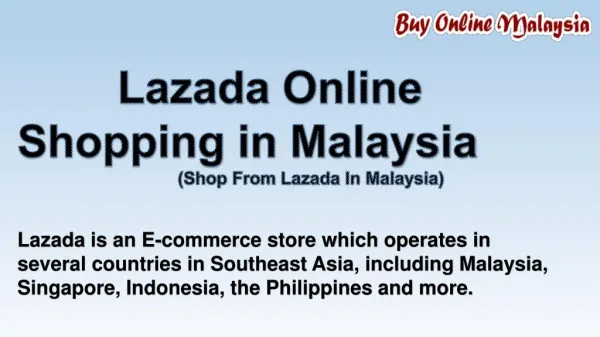 Lazada Online Shopping in Malaysia