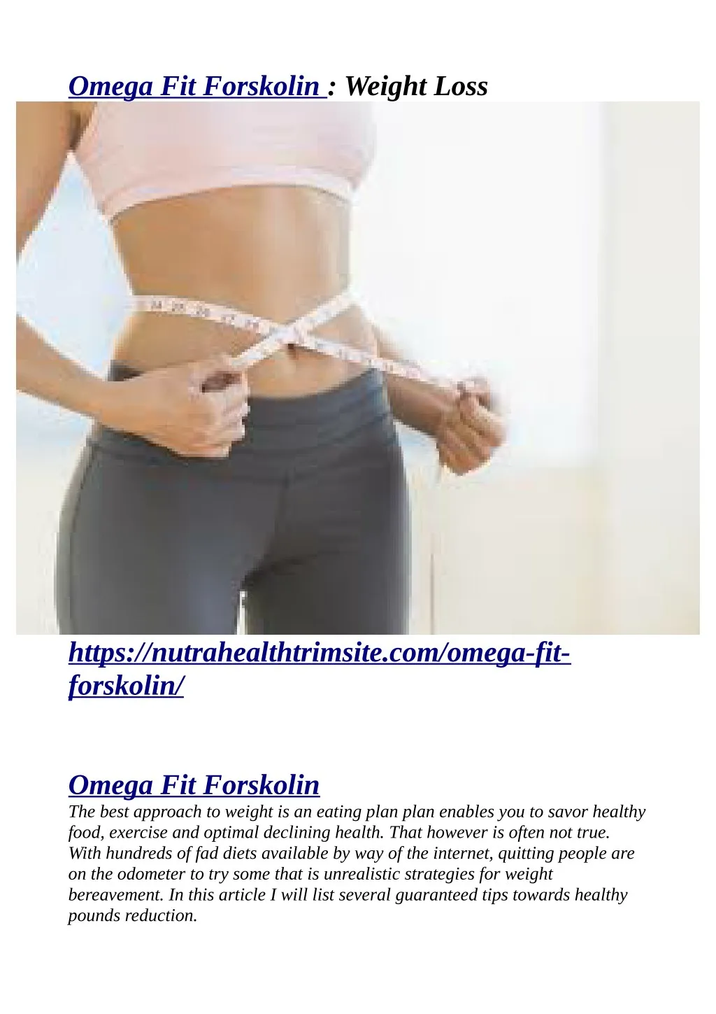 omega fit forskolin weight loss