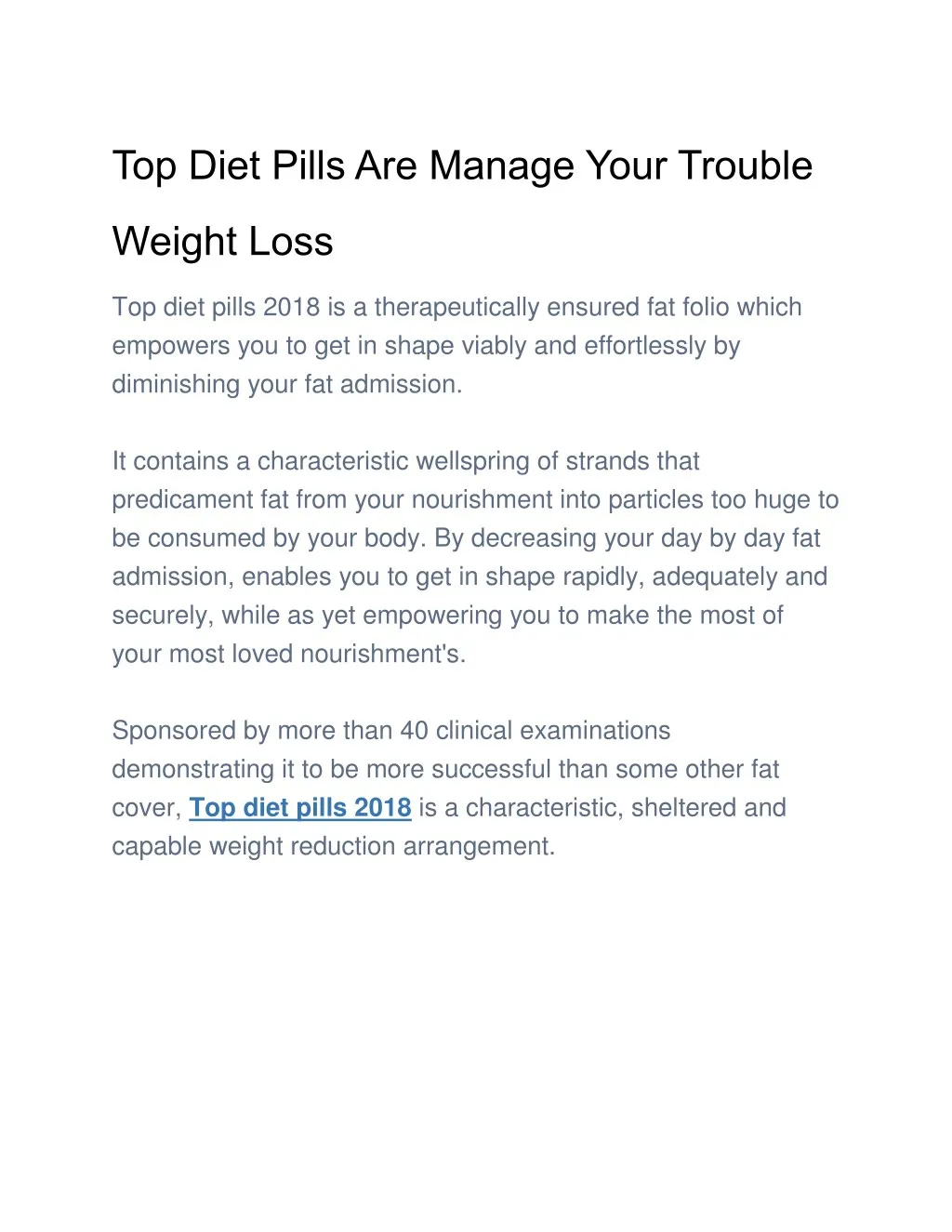 top diet pills are manage your trouble