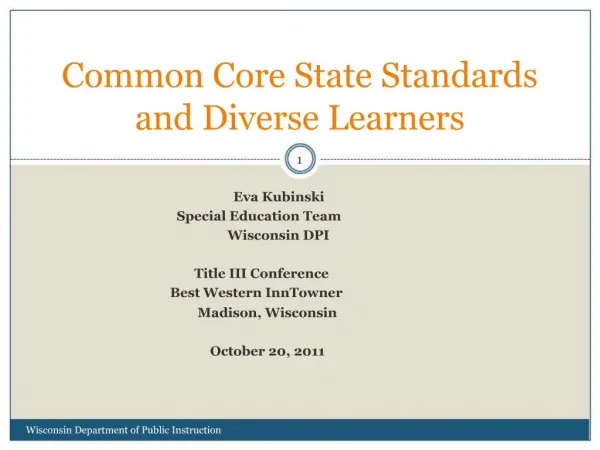 Common Core State Standards and Diverse Learners