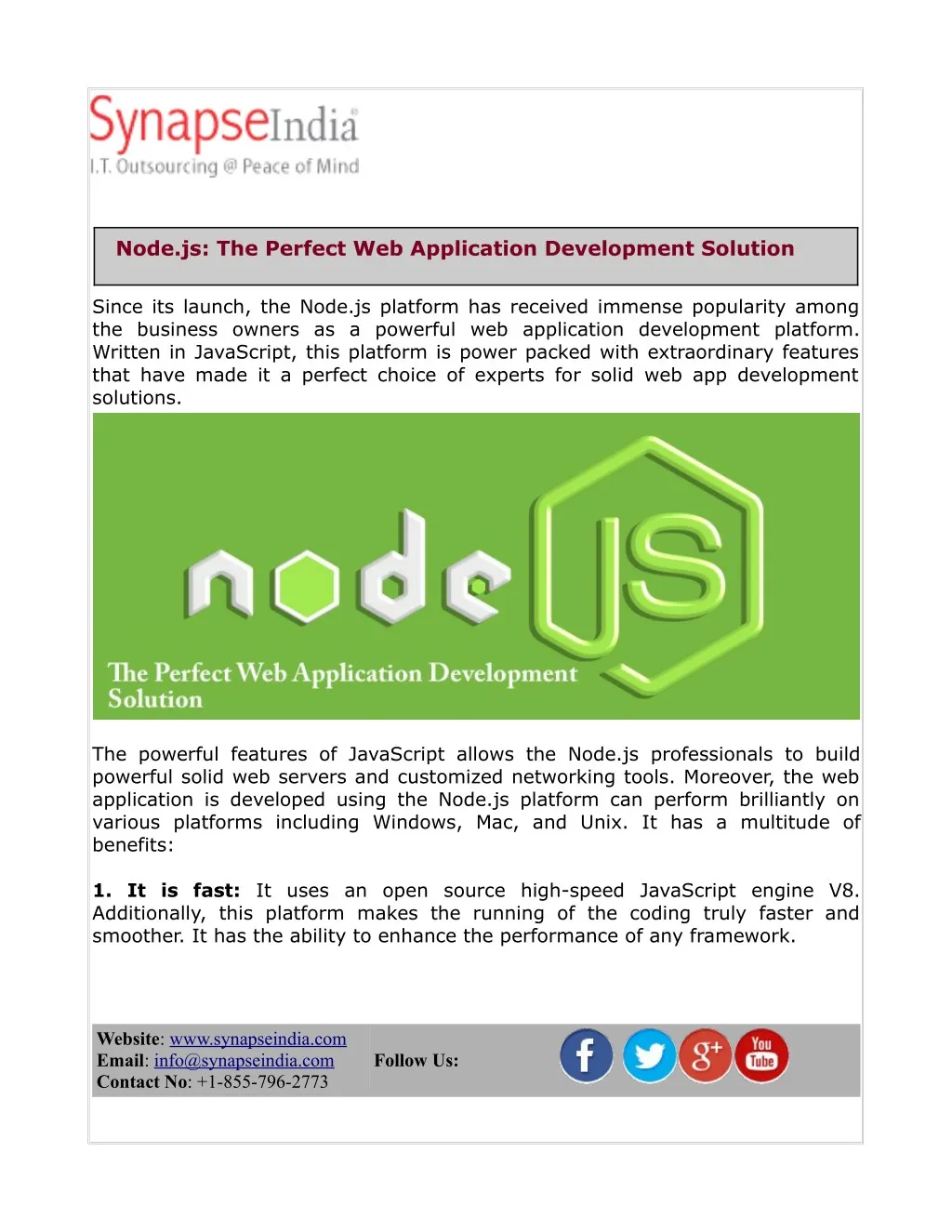 node js the perfect web application development