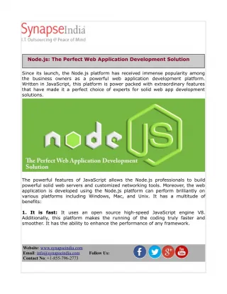 Node.js: The Perfect Web Application Development Solution - slide 1