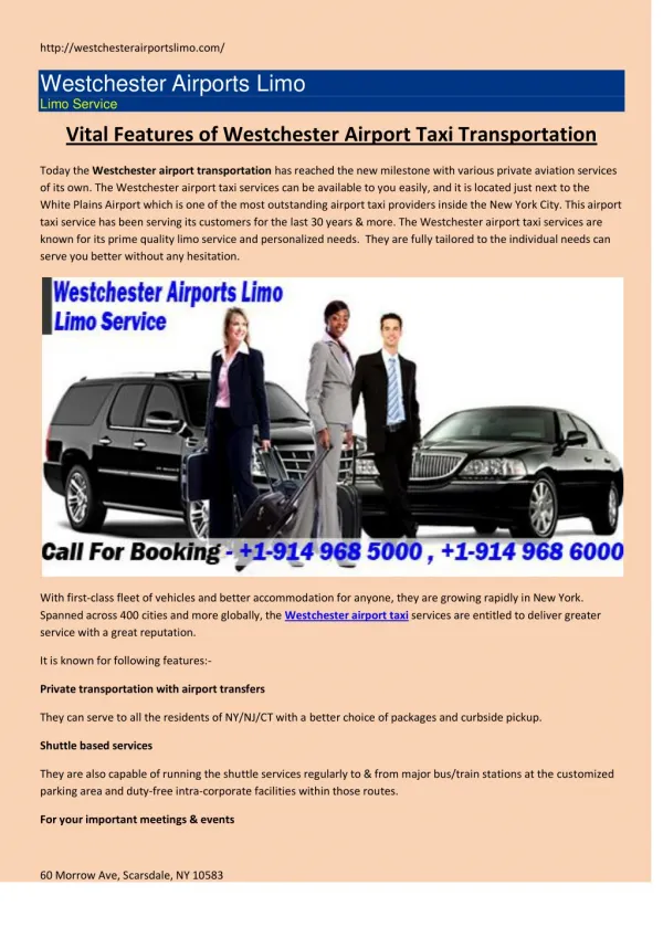 Westchester Airport Limo