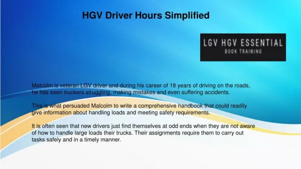 HGV Drivers Hours Simplified