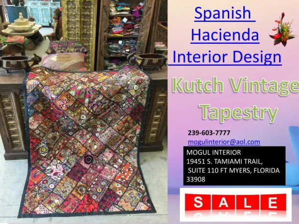 Spanish Hacienda Interior Design Wall Tapestry