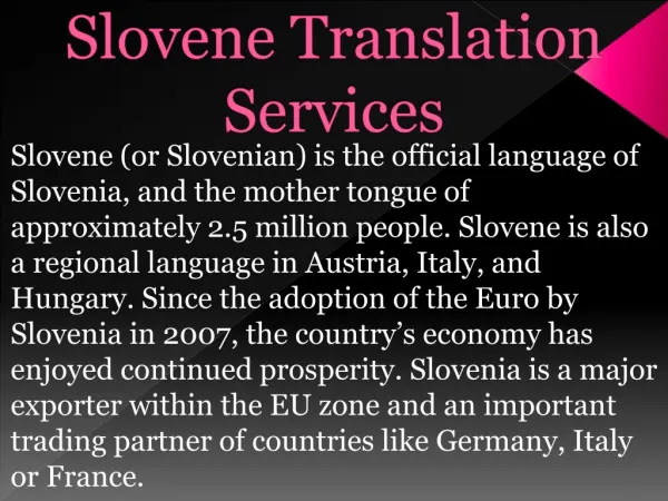 Slovene Translation Services