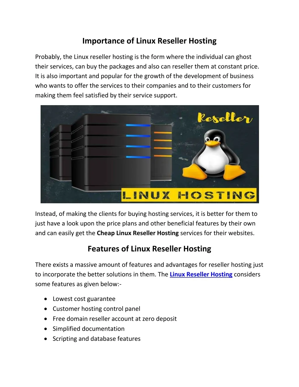 importance of linux reseller hosting