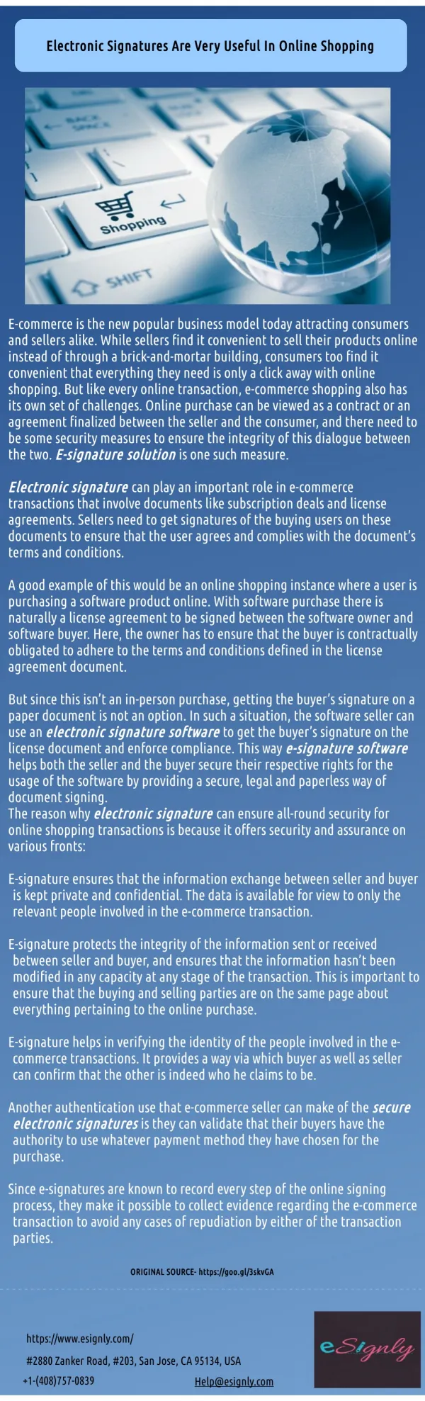 Electronic signature can play an important role in e-commerce transactions