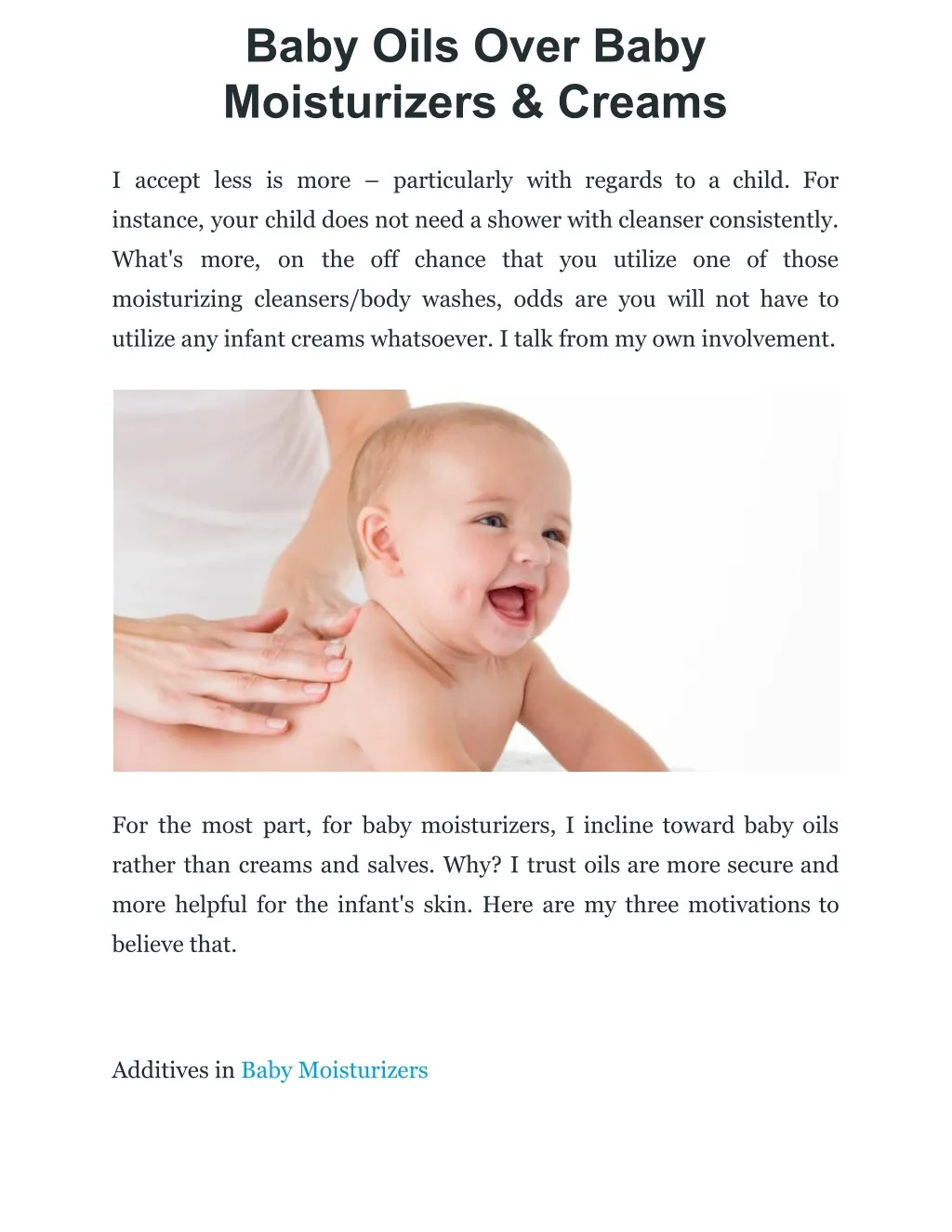 baby oils over baby moisturizers creams