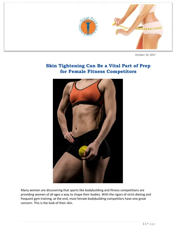 Skin Tightening Can Be a Vital Part of Prep for Female Fitness Competitors