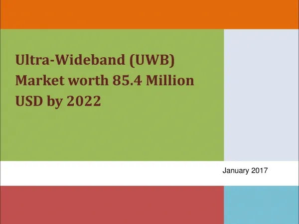 Ultra-Wideband (UWB) Market worth 85.4 Million USD by 2022