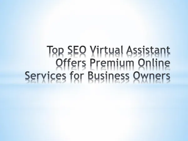 Top SEO Virtual Assistant Offers Premium Online Services for Business Owners