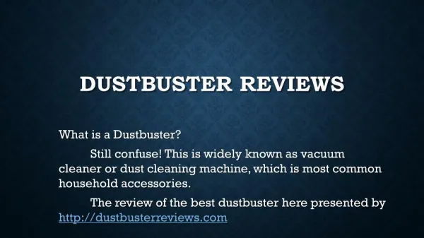 Dustbuster Reviews