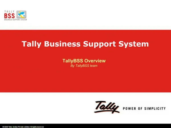 Tally Business Support System