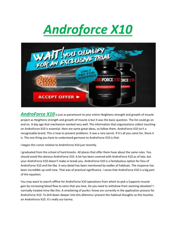 Androforce X10 - Promotes healthy training sessions