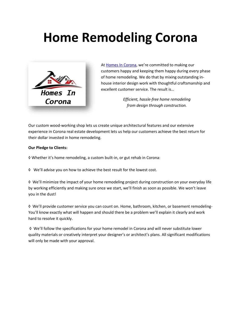 home remodeling corona