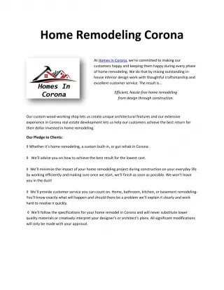 Home Remodeling Corona - slide 1