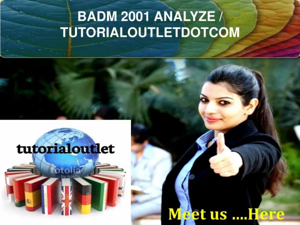 BADM 2001 ANALYZE / TUTORIALOUTLETDOTCOM