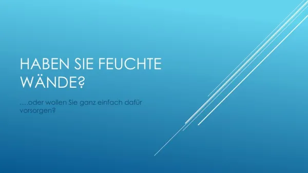 haben sie feuchte w nde