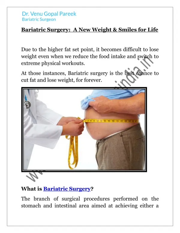 Best laparoscopic surgeries in hyderabad www bariatricsurgeonindia in