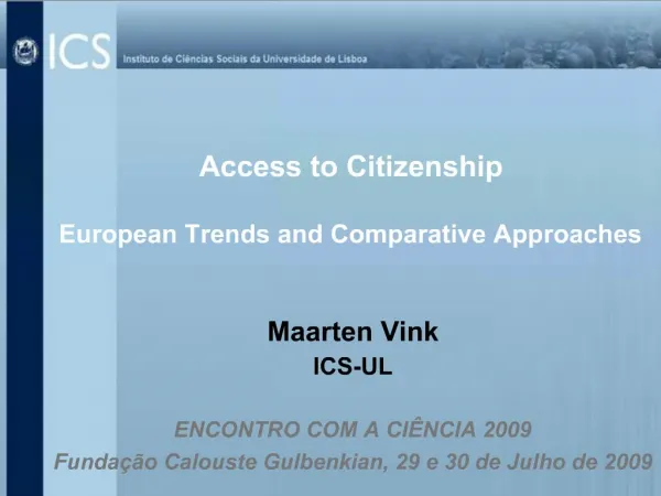Access to Citizenship European Trends and Comparative Approaches