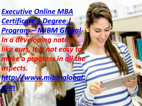 Executive online mba degree to make a progress in all the aspects
