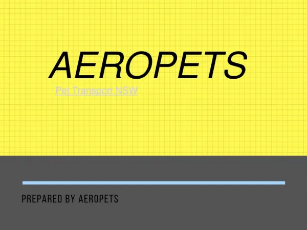 Pet Transport NSW Service - Aeropets