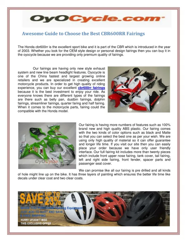 Awesome Guide to Choose the Best Cbr600rr Fairings