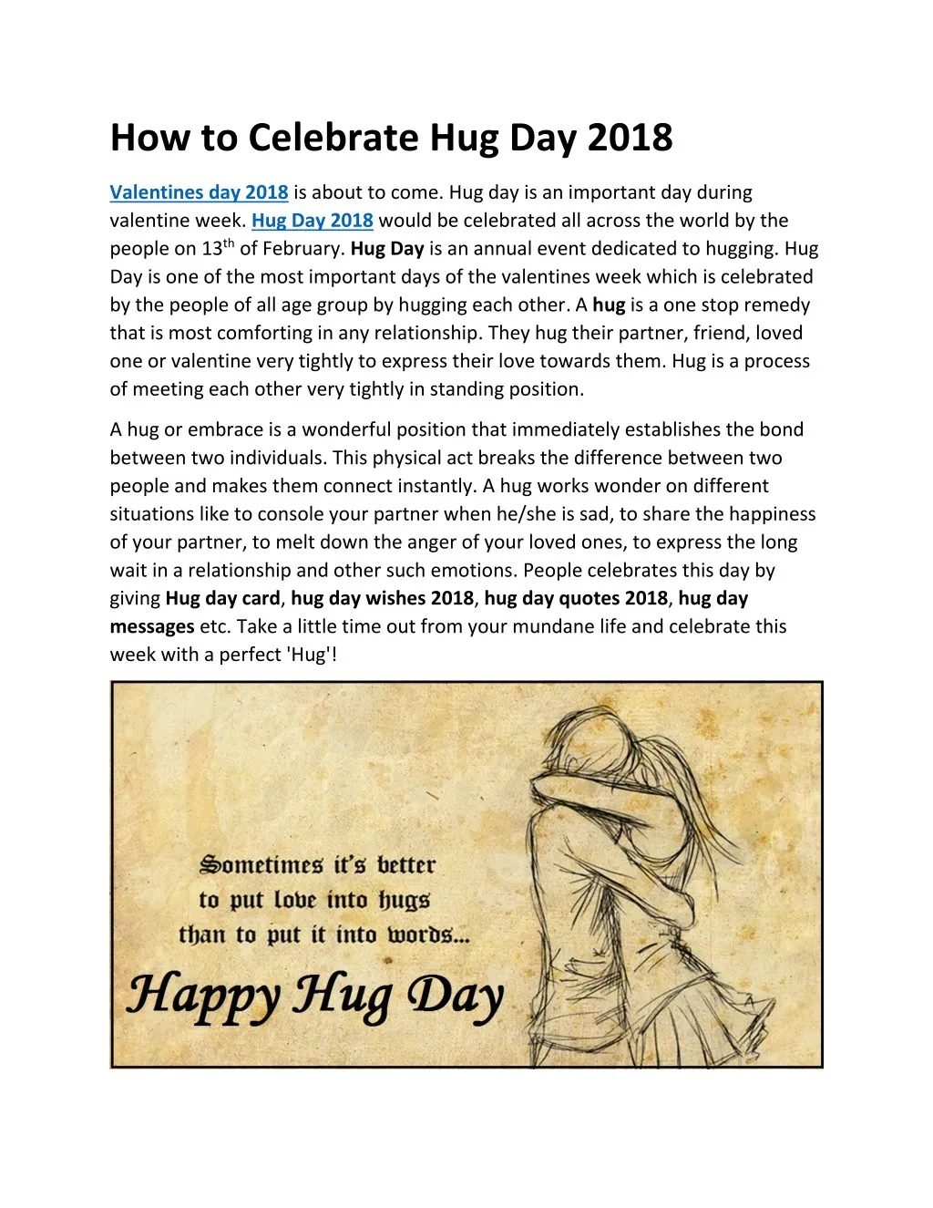how to celebrate hug day 2018