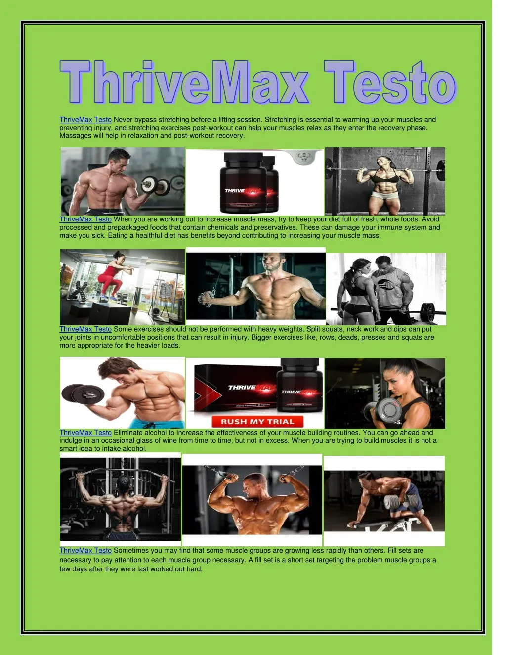 thrivemax testo never bypass stretching before