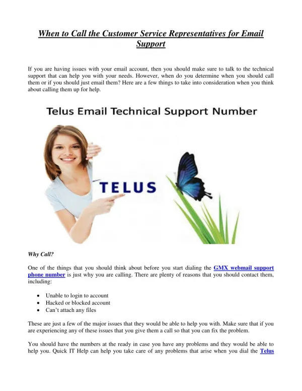 When to Call the Customer Service Representatives for Email Support