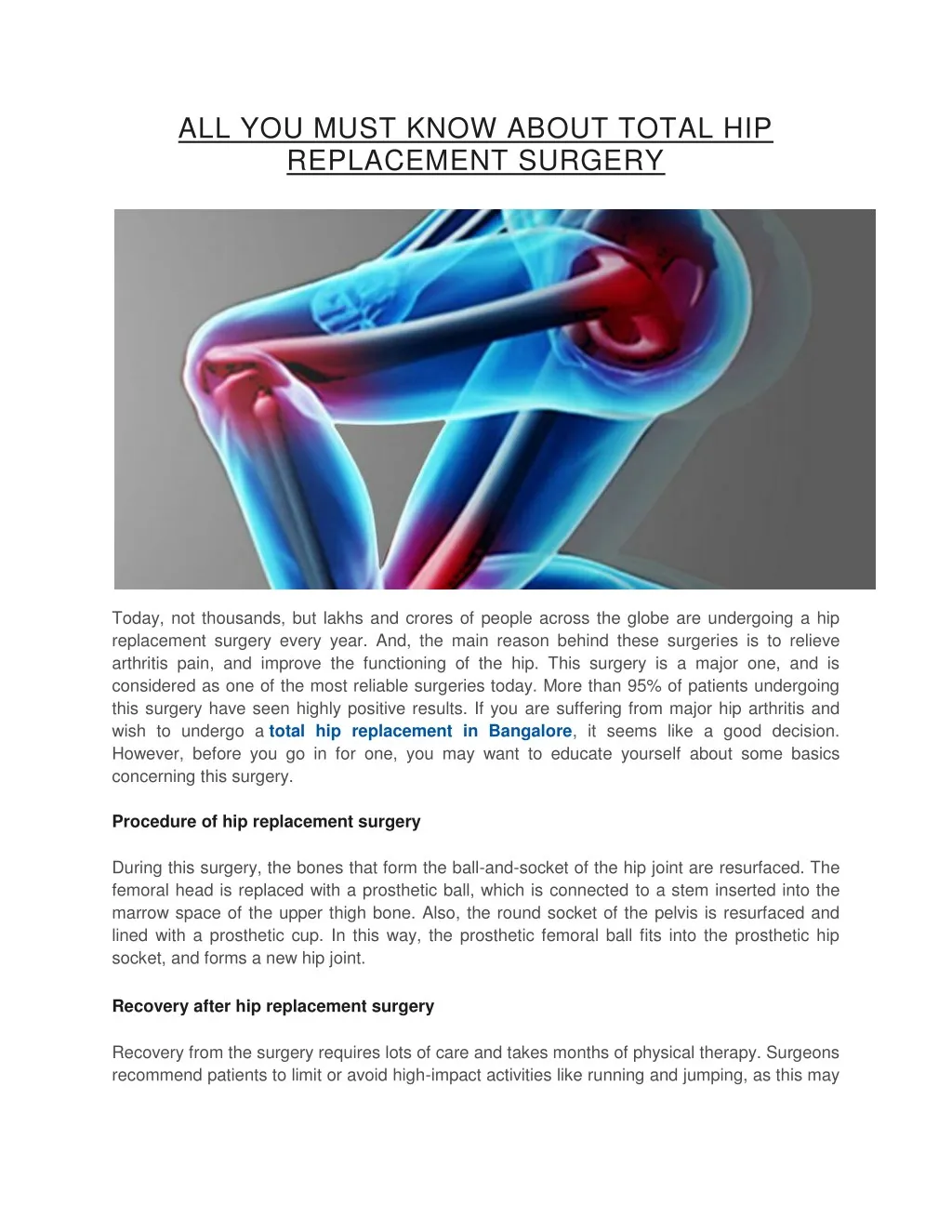 all you must know about total hip replacement