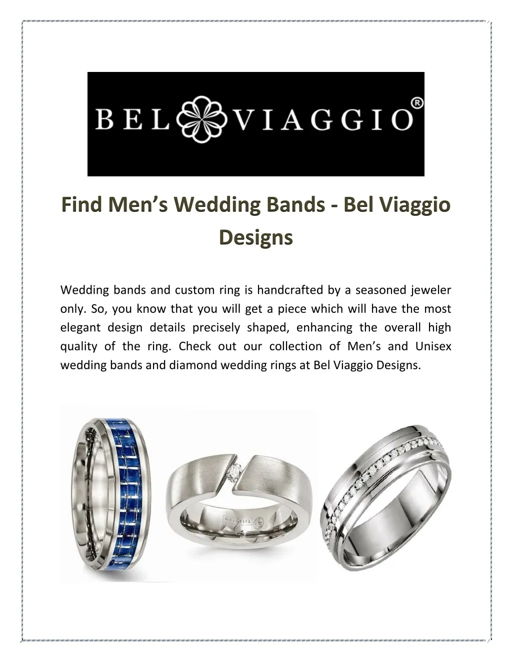 find men s wedding ban ds bel viaggio designs