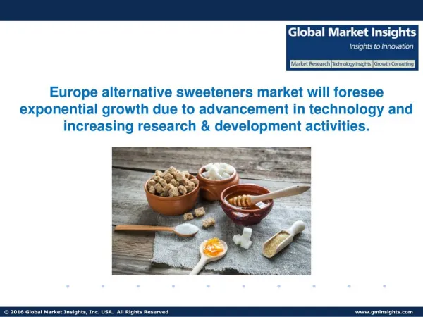 Alternative Sweeteners Market Size, Industry Analysis Report, Regional Outlook