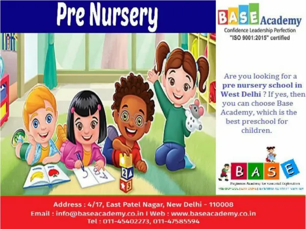Get best Pre nursery school in west delhi for your child