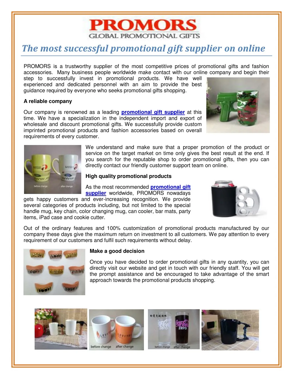 the most successful promotional gift supplier