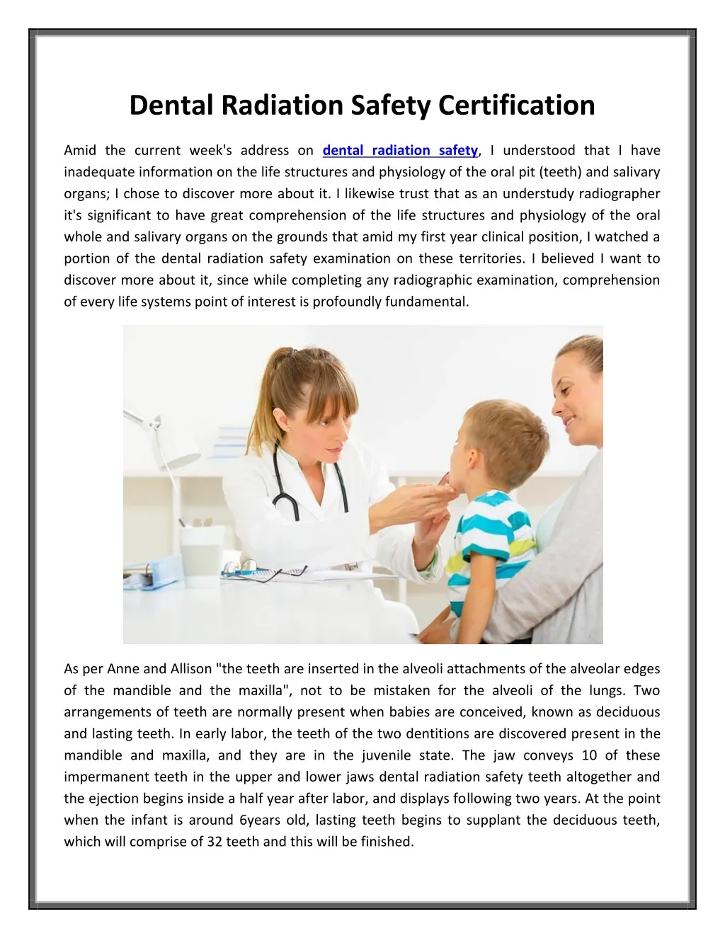 PPT Dental Radiation Safety Certification PowerPoint Presentation