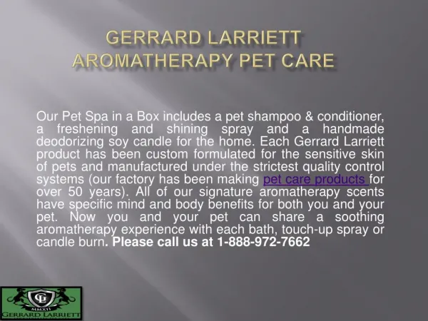 Pet Scented Candles & Pet Odor Eliminators | Gerrard Larriett