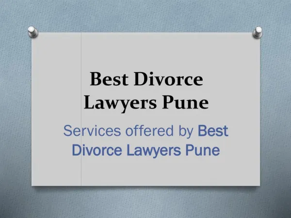 What are the services offered by Best Divorce Lawyers Pune?