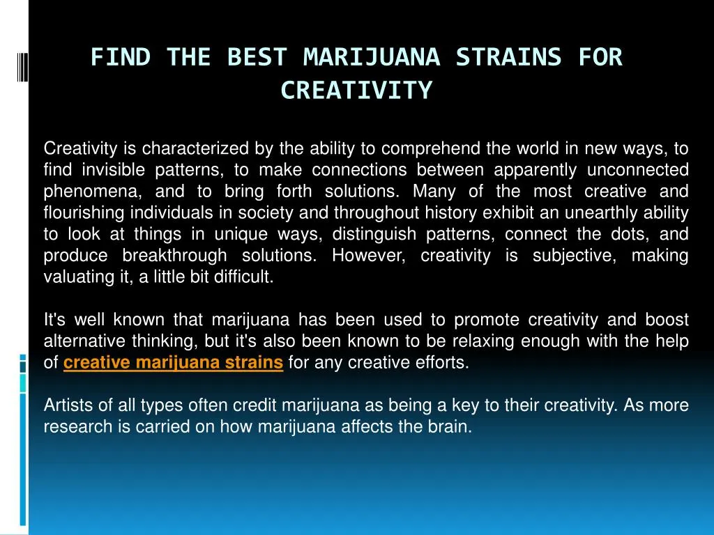 find the best marijuana strains for creativity